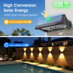 VOLISUN 4er Set Solar-Zaunleuchten RGB – 9 Farbmodi & IP65 wasserdicht für Garten – Bild 3