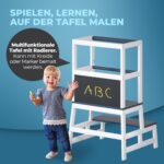 Spielwerk Lernturm 93cm mit Tafel – Montessori Lernstuhl 2 in 1 für Kinder ab 2 Jahren – Bild 7