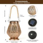 2er Set OUILA LED Solarlaterne – IP65 Wasserdicht Gartendeko für Balkon & Terrasse – Bild 3