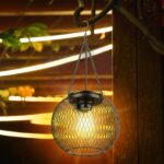 KagoLing Solarlaterne 2er Set – Retro Hängeleuchte mit LED & Solarpanel für Garten – Bild 6