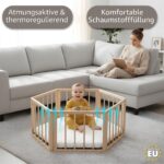 Totsy Baby Laufgittereinlage 6-eckig 115 x 100 cm – Schaumstoffmatratze mit abnehmbarem Bezug – Bild 6