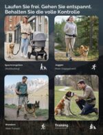 pecute Joggingleine für Hunde 15–55 kg mit Bauchgurt – Freihändiges Laufen & Stoßdämpfer – Bild 3