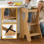 COSYLAND Lernturm mit R-Design & 3 Höhen – Höhenverstellbar bis 70 kg für Küche – Bild 9