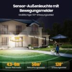 TECKNET Solarlampe mit Bewegungsmelder 546 LEDs – 7500 Lumen, 300° Winkel, IP66 (2er Set) – Bild 2