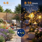 yowin Solar Gartenleuchten 2er Set mit 120 LED – IP65 Wasserdicht für Balkon & Terrasse – Bild 4