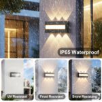 SUZNIU LED Wandleuchte 12W 3000K IP65 – 3D-Effekt Aussenlampe Aluminium für Terrasse & Garten – Bild 2