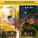Blakapoo Solar Gießkanne Lichterkette – LED Wasserfall Gartenlicht mit 90 warmweissen LEDs – Bild 4