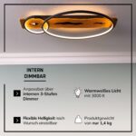 Lightbox LED Deckenlampe mit Holzbalken & LED-Ringen – Dimmbar für Wohnzimmer – Bild 4