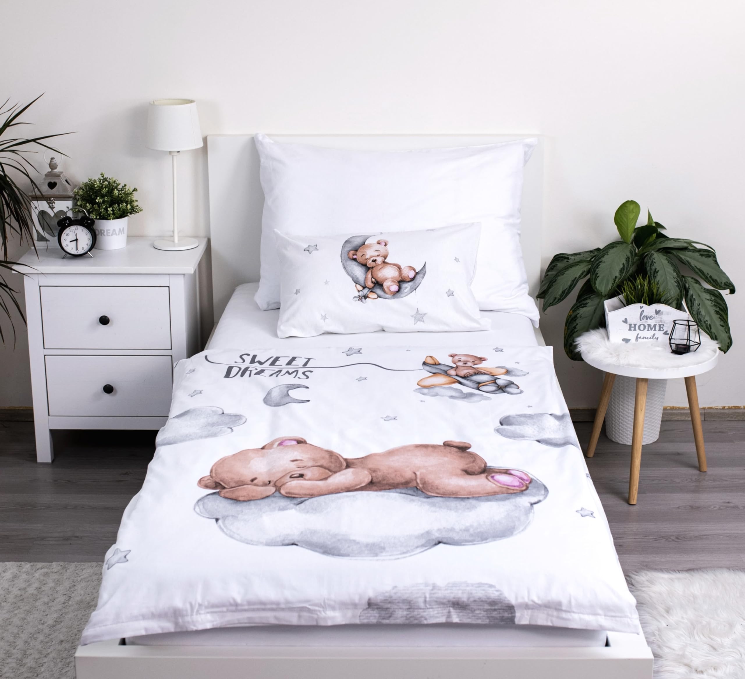 Theonoi Kinderbettwäsche 100x135 cm Teddy-Bär – Bio-Baumwolle OEKO-TEX für Babys