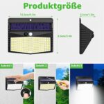 nipify 4er Set Solarleuchten mit Bewegungsmelder – 168 LED Wandleuchten IP65 für Garten & Hof – Bild 5