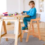 Ezebaby Hochstuhl aus Buchenholz – Höhenverstellbar, stabil bis 90 kg für Kinder & Erwachsene – Bild 5
