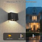 T-SUN Solar Wandleuchte mit Bewegungsmelder 3000K – IP65 Solarlampe für Aussen (4er Set) – Bild 4