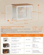 Feandrea Hundebox 82x55x64 cm mit 2 Türen – Designmöbel & Hundekäfig für bis 60 kg – Bild 7
