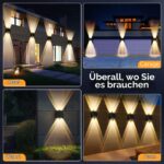 Quntis Solar Wandleuchte 4er Set IP65 – 13 Modi Solarlampen für Garten & Terrasse – Bild 8