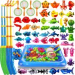 CozyBomB Angelspiel Magnetisch 56-teilig – Planschbecken & 4 Angeln für Kinder