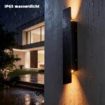brightower Wandleuchte aussen 20cm 12W – IP65 Aussenwandleuchte Aluminium mit Warmweisslicht – Bild 4