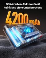 Fieety Akku Staubsauger 55kPa 650W – Kabellos mit 80 Min Laufzeit & Automatikmodus – Bild 3