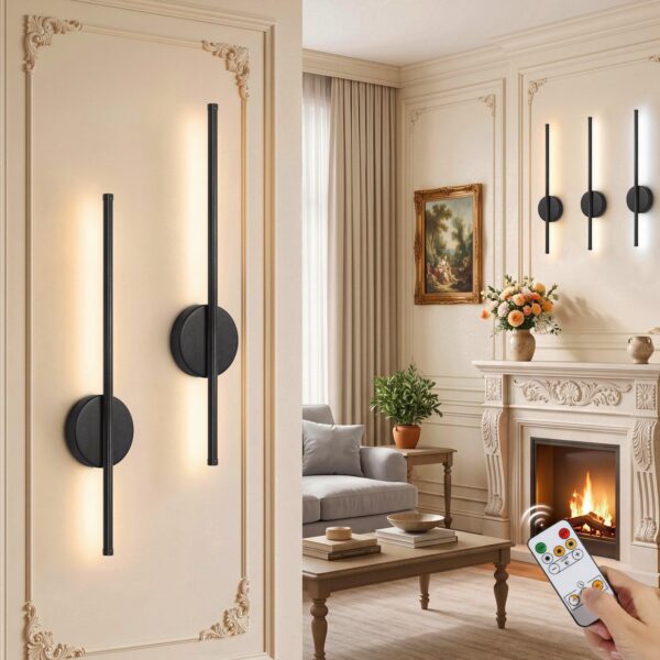 Ketom LED Wandleuchte 2er Set – Dimmbar mit Fernbedienung, USB-Akku & Timer