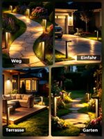 iseeway 6er-Set Solar-Wegeleuchten mit 3 Lichtfarben – 20 LEDs, IP65, bis 22h Leuchtdauer – Bild 8