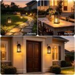 Joycome 2er Set Solarlaterne mit Flackerlicht – Wetterfeste Außenbeleuchtung für Garten & Terrasse – Bild 4