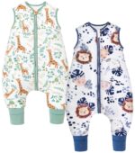 Chilsuessy Baby Schlafsack mit Füssen 2er Pack – 2.5 Tog Winterschlafsack für 75–85 cm
