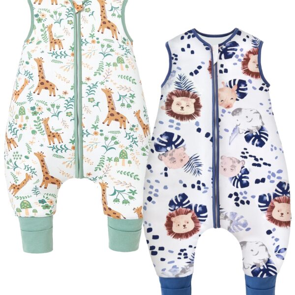 Chilsuessy Baby Schlafsack mit Füssen 2er Pack – 2.5 Tog Winterschlafsack für 75–85 cm