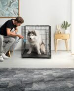 lionto Transportkäfig 106 x 71 x 77 cm – Hundetransportbox mit Trennwand für Hunde & Katzen – Bild 2