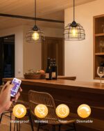 FabStyl 2er Set Boho LED Hängelampe mit Fernbedienung – Batteriebetrieb für Aussen & Innen – Bild 3