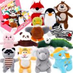 SHARLOVY Hunde Squeaky Spielzeug 12er Set – Plüsch Kauspielzeug für kleine Hunde & Welpen