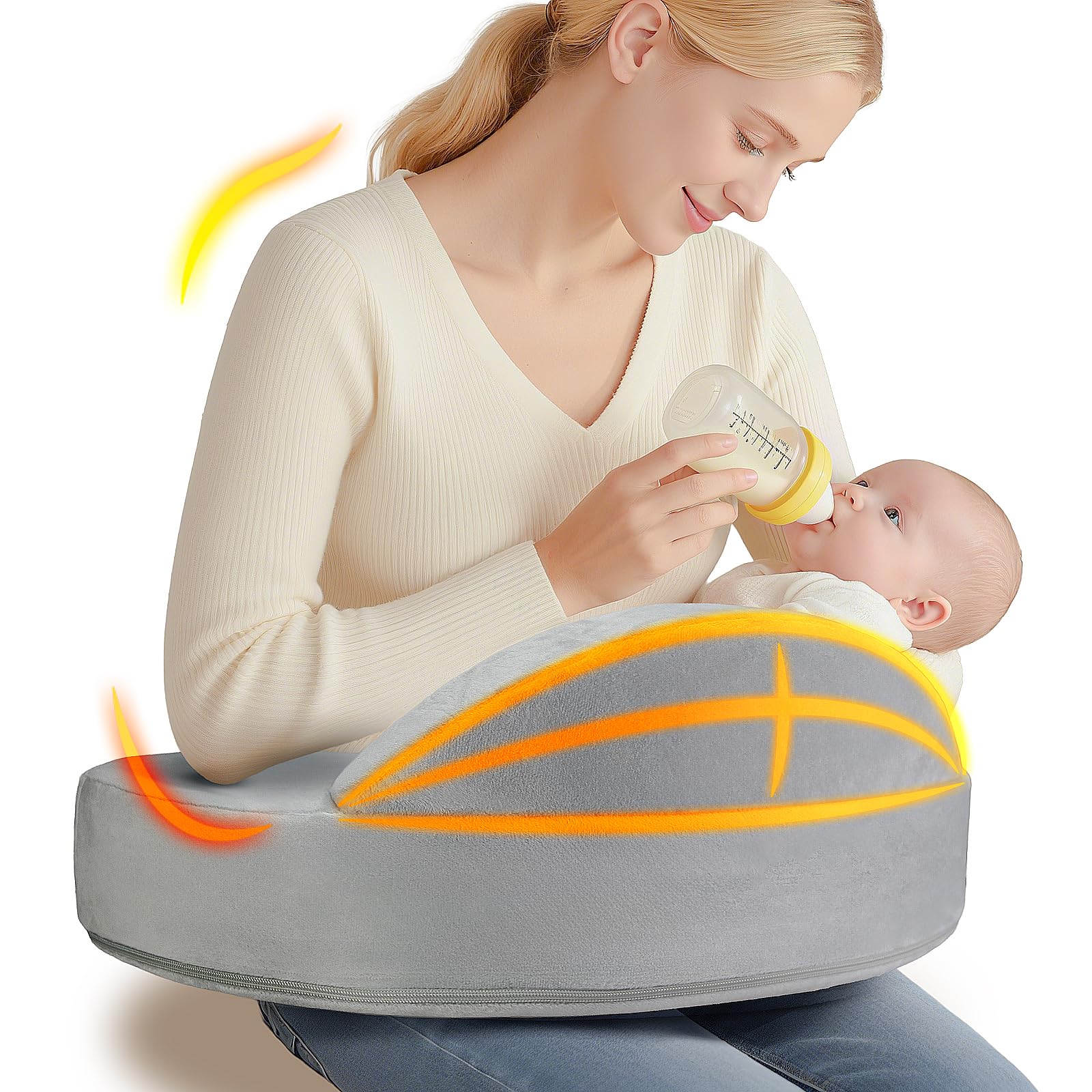 Memory Foam Stillkissen XXL (56×36×20cm) – Ergonomischer Halt für sicheres Stillen & Füttern