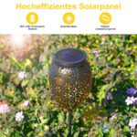 2er Set Vintage Solarleuchten 52/69 cm – Warmweisses Gartenleuchten mit IP65 Wasserschutz – Bild 5