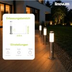 linovum BOSEA-B Standleuchte Edelstahl E27 – Bewegungsmelder & Dämmerungssensor IP44 – Bild 5