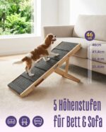 Artpet Klappbare Hunderampe – Höhenverstellbar 34–53 cm für kleine Hunde & Katzen – Bild 5