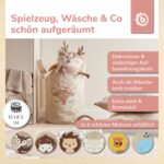 Bieco Aufbewahrungskorb Reh Ella – Grosser Wäschekorb Kinderzimmer aus Baumwolle – Bild 2