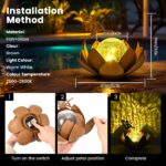 GIGALUMI Fairy Lotus Solarleuchte – IP44 Gartenleuchte mit Warmweiss für Aussen – Bild 5