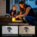 GIGALUMI 16er Set Solarleuchten für Aussen – Warmweiss Treppenlicht für Zaun & Terrasse – Bild 4