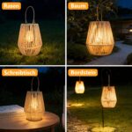 2er Set Rattan Solar Laternen für Aussen – Handgewebt mit IP65 Wasserdicht für Garten & Balkon – Bild 8