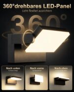 Kingwen 40W LED Wandleuchte aussen mit 360° Drehfunktion – IP65 Aluminiumleuchte 3000lm warmweiss – Bild 3