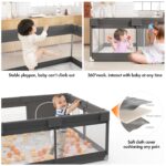 mloong Laufstall Baby 120x120x65cm mit Spielmatte – Sicheres Laufgitter für kleine Wohnungen – Bild 3