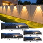 kolpop Solar Wandleuchte 4er Set mit Bewegungsmelder – IP65 Wasserdicht für Garten & Terrasse
