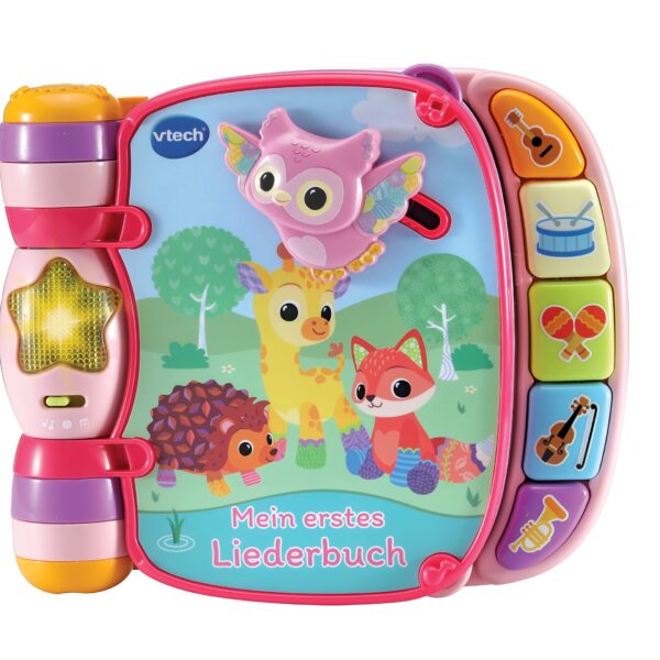 VTech Mein erstes Liederbuch Rosa – Interaktives Musikbuch für Babys 9–36 Monate