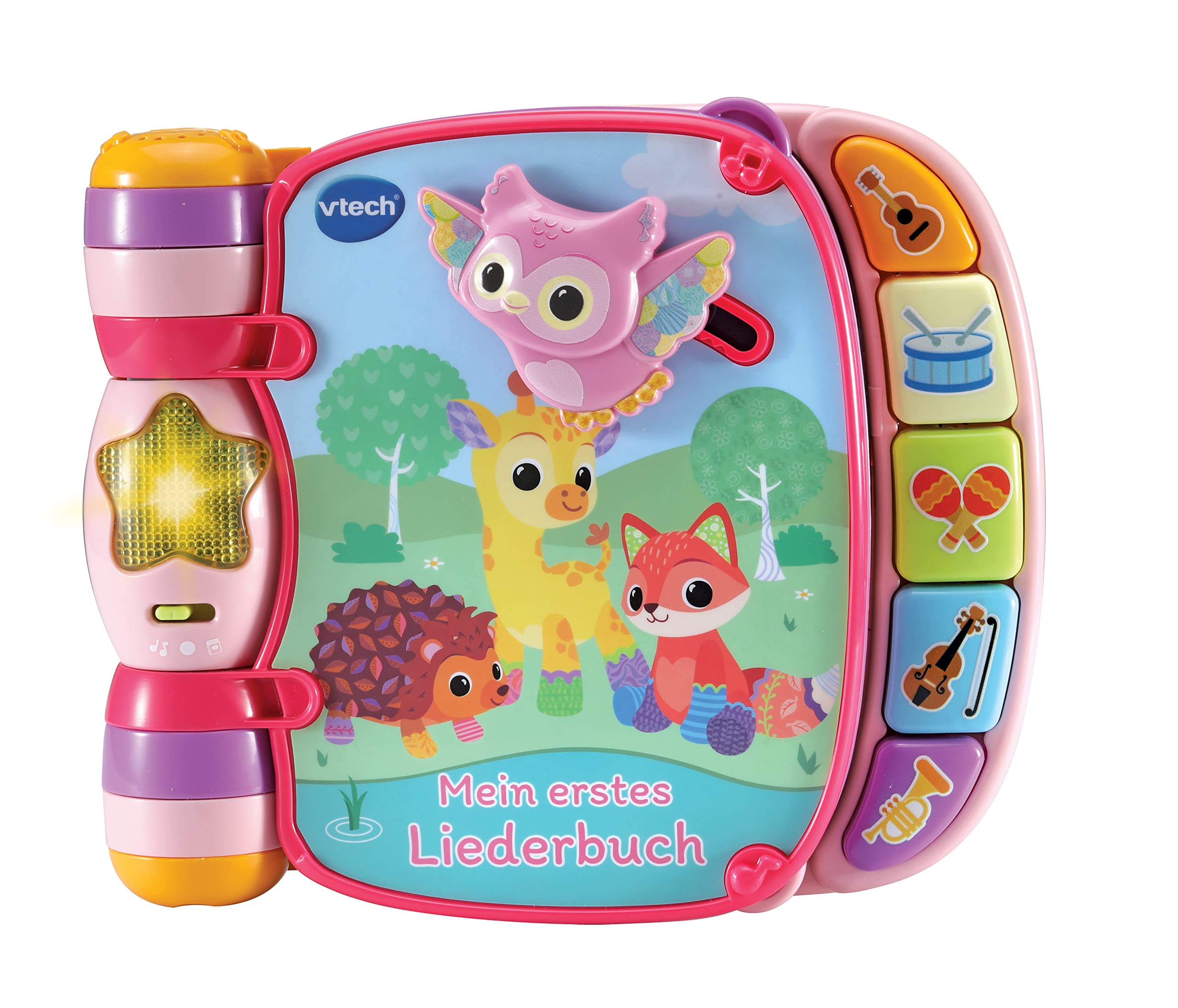 VTech Mein erstes Liederbuch Rosa – Interaktives Musikbuch für Babys 9–36 Monate
