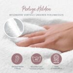 Theraline Plüschmond Stillkissen mit Perlenfüllung – Ergonomisches Mehrzweckkissen Creme – Bild 6