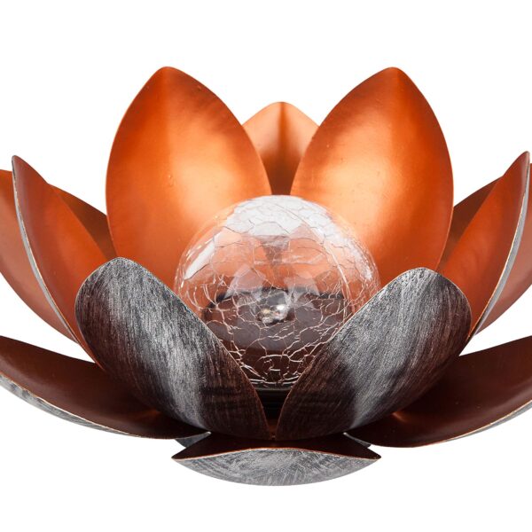 Dehner Solarleuchte Lotus Ø 27.5 cm – Elegante Solar-Deko mit automatischer Beleuchtung