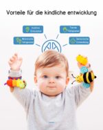 Infinno Rasselsocken & Fusssfinder Set – Sensorisches Babyspielzeug für 0–12 Monate – Bild 4