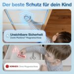 MUTKIND® 10er Set Magnetische Kindersicherung mit TESA-Kleber + 2 Schlüssel – Unsichtbare Schrankschlösser – Bild 4