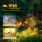 Blakapoo Solar Gießkanne Lichterkette – LED Wasserfall Gartenlicht mit 90 warmweissen LEDs – Bild 5