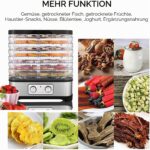 Nictemaw Dörrautomat Edelstahl mit 8 Tabletts – Dehydrator 400W, 35-70°C für Obst & Fleisch – Bild 4