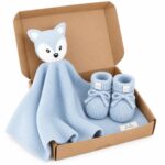 Livella Kuscheltuch Fuchs 40x40 cm mit Babysöckchen – Bio-Baumwolle OEKO-TEX