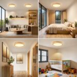 Dehobo LED Deckenleuchte 24 W Holz ∅ 30 cm – Moderne Deckenlampe mit 3100 lm für Schlafzimmer & Küche – Bild 8